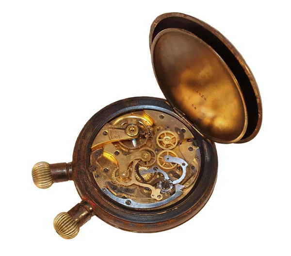 Eski kronometre üzerinde beyaz izole — Stok fotoğraf