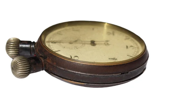 Vieux chronomètre isolé sur blanc — Photo
