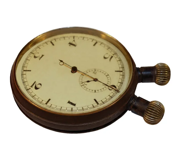 Vieux chronomètre isolé sur fond blanc — Photo