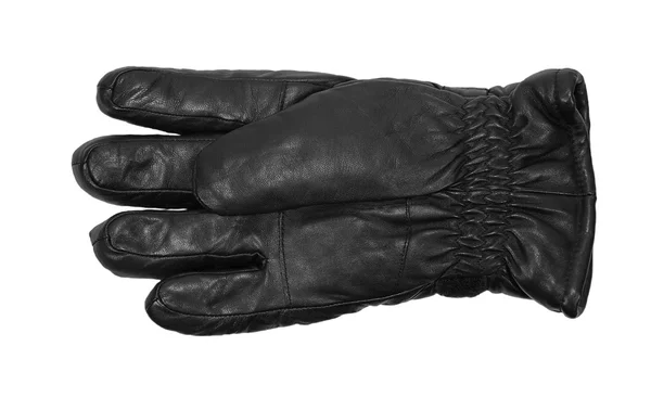 Черные кожаные перчатки на белом фоне — стоковое фото