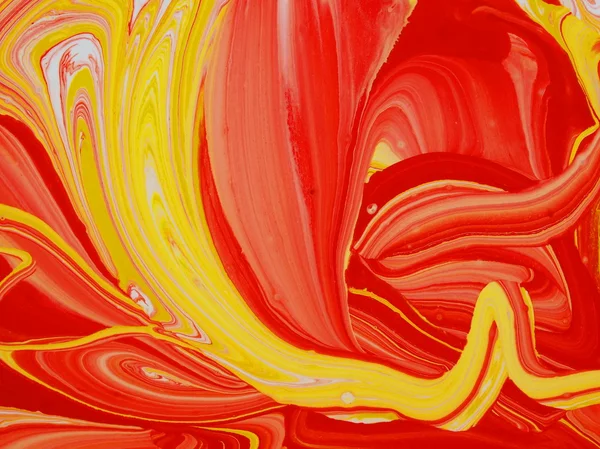 Жовтий червоний абстрактні акварелі для фону і текстури — стокове фото