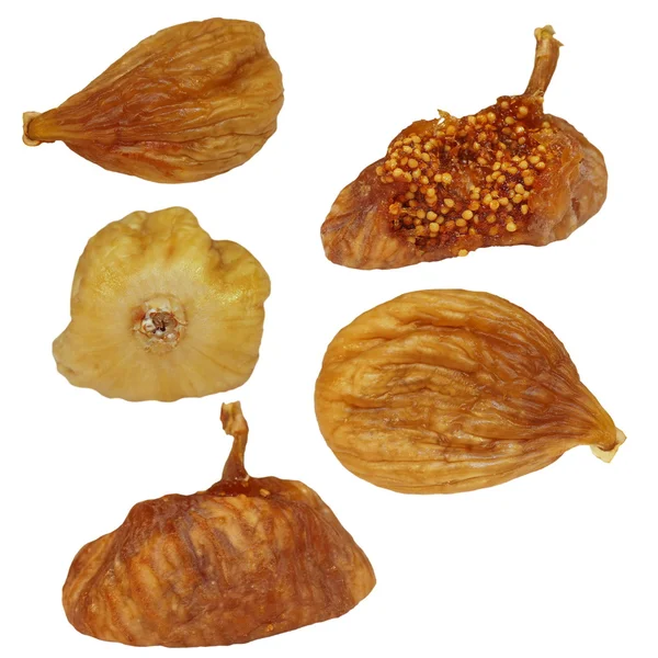 Set dried figs fruit isolated on white background — Stock Photo, Image