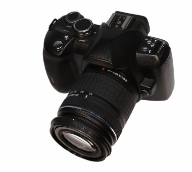 DSLR kamerası beyaza izole edildi