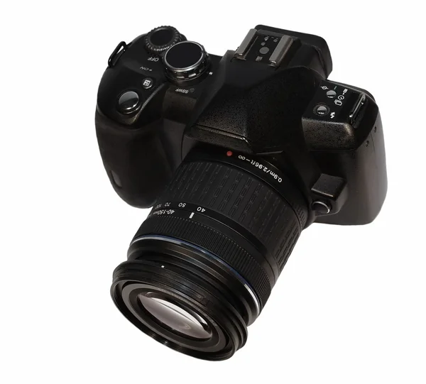 Fotocamera DSLR isolata su bianco — Foto Stock