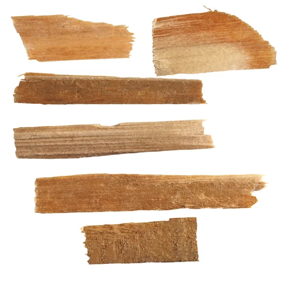 Samling lappar av brutna plankor av beech isolerad på vit — Stockfoto