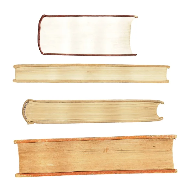 Definir livro antigo isolado no fundo branco, textura — Fotografia de Stock