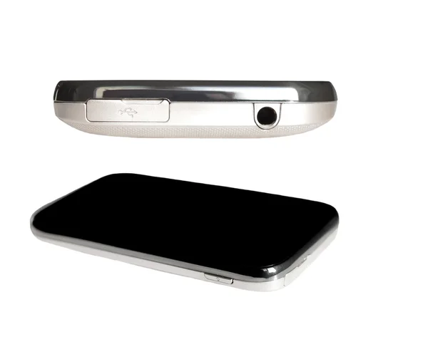 Layar sentuh, telepon pintar diisolasi pada latar belakang putih — Stok Foto