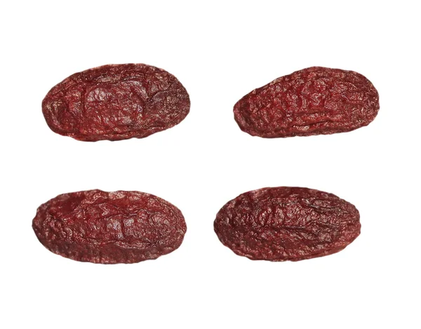 Dried cornelian cherries isolated on white background — Stock Photo, Image