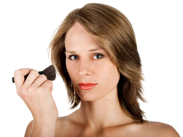 Cara de mujer con cepillo —  Fotos de Stock