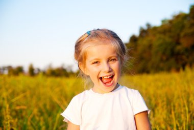 Portrait of little girl clipart