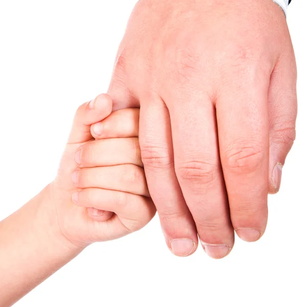 Criança segura mão pai — Fotografia de Stock