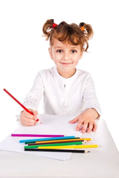 Dziewczyna rysować obraz — Zdjęcie stockowe
