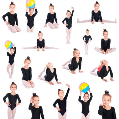 Girl gymnast collection clipart