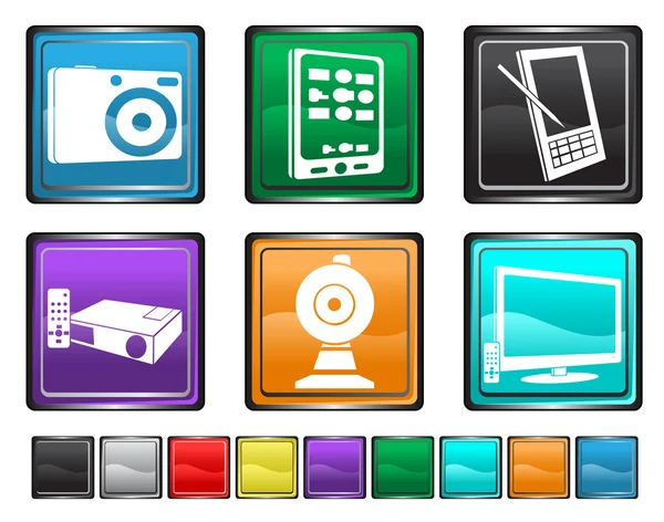Electronic equipment,each color icon is set on a different layer — Stock Vector