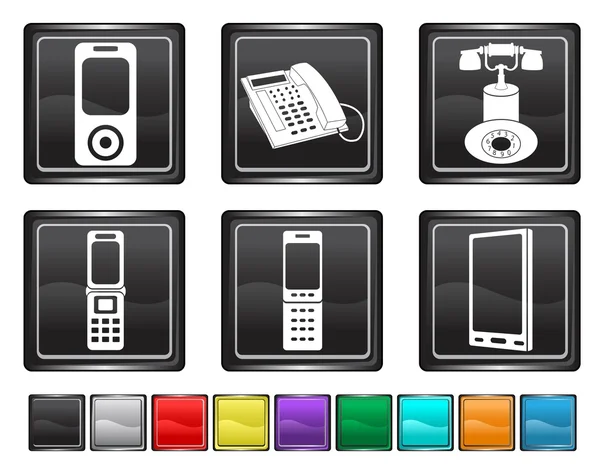 Піктограма телефону, кожен набір кольорів встановлюється на інший шар — стоковий вектор