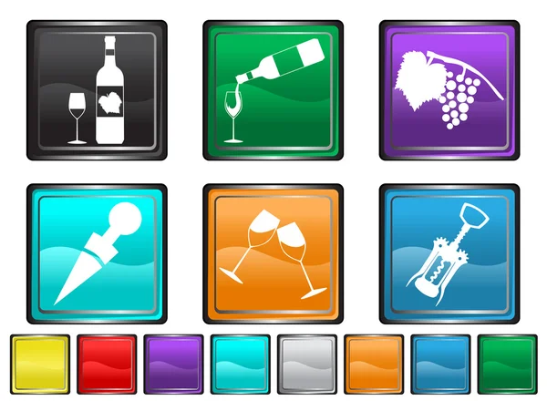 Wine icons,each icon is set on a different layer — Stock Vector