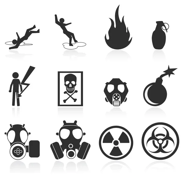 Iconos de peligro, fácil de editar y re tamaño — Archivo Imágenes Vectoriales
