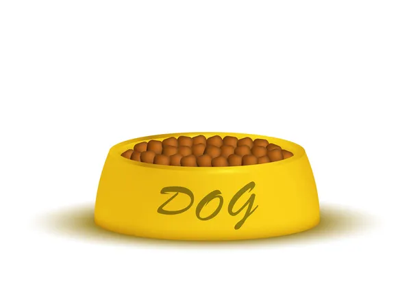 En hundmat i en gyllene skål — Stock vektor