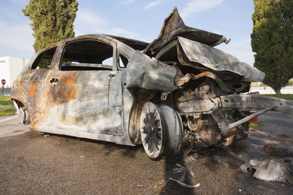 stock image Burning car