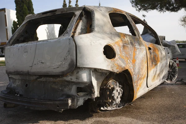 stock image Burning car