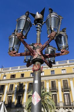 Lantern Plaza Real in Barcelona clipart