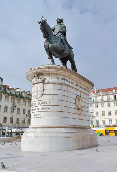 Estatua del Rey Joao I en la Plaza Figueiroa, Lisboa — Foto de Stock