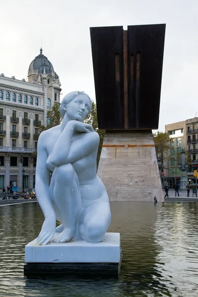 Monumento a Macia in Plaza Cataluna — Foto Stock