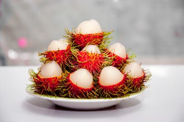 Red rambutan fruit clipart