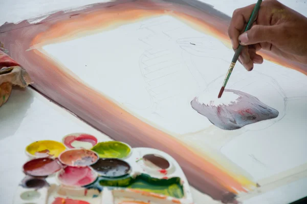 Asya el ressam resim su renk resim