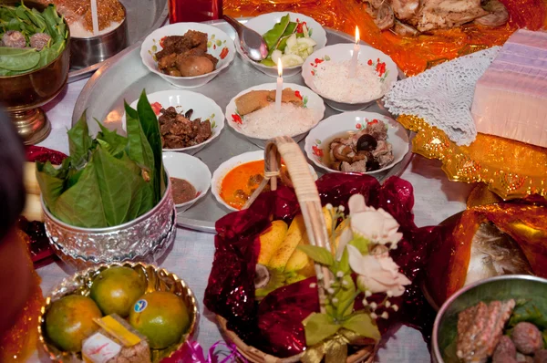 Тайської культури весілля харчування — стокове фото