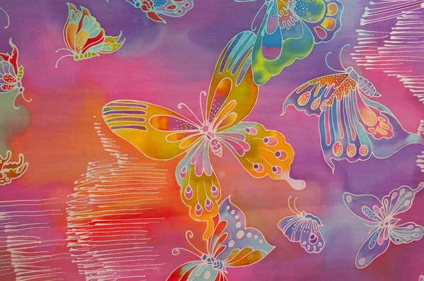 Butterfly pattern - fabric — Stok fotoğraf