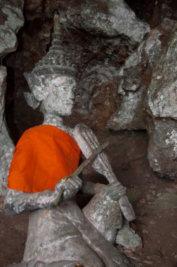 Antik Buda heykeli yala mağara Tapınak, Tayland