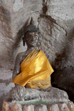 Antik Buda heykeli yala mağara Tapınak, Tayland