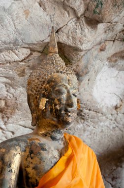 Antik Buda heykeli yala mağara Tapınak, Tayland