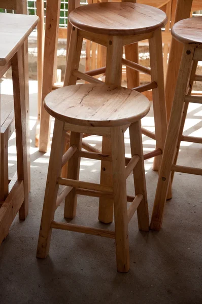 stock image Wood stool in furniture shop