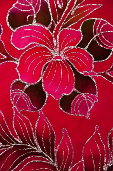 Textura de la flor en tela —  Fotos de Stock