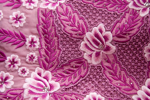Flower texture on fabric — Stock Photo, Image