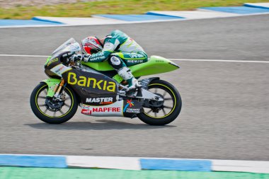 Hector Faubel pilot of 125cc of the MotoGP clipart