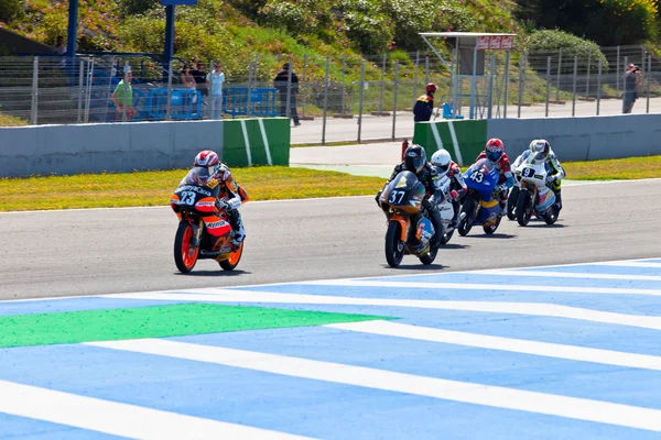 Begin of the race of 125cc of the CEV Championship — Stock Photo, Image