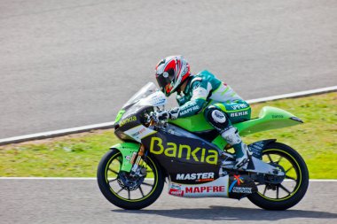 Hector Faubel pilot of 125cc of the MotoGP clipart