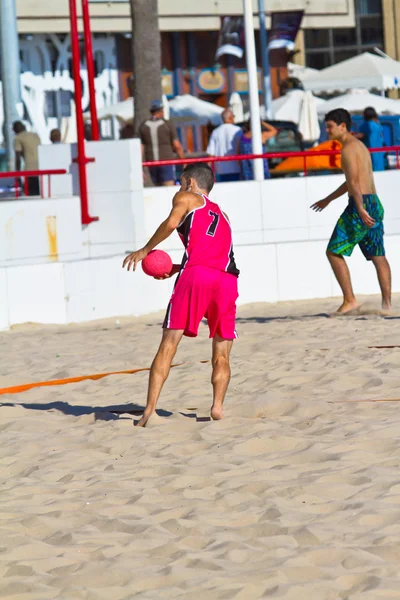 Match av 1800 ligan av beach handboll, cadiz — Stockfoto