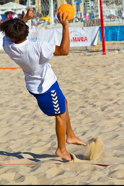 Match av 1800 ligan av beach handboll, cadiz — Stockfoto