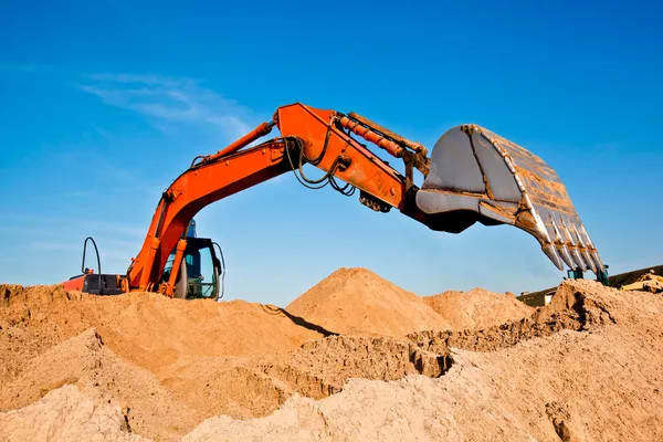Zand graven mijnbouwindustrie graafmachine — Stockfoto