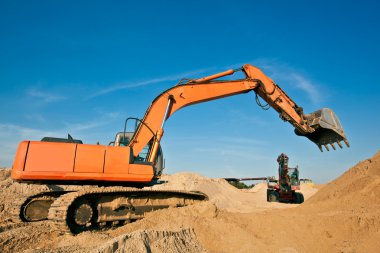 Excavators at a Sand Quarry clipart