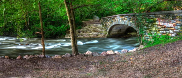 River bridge hdr landskap — Stockfoto