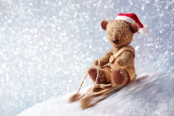 圣诞老人泰迪熊 — 图库照片