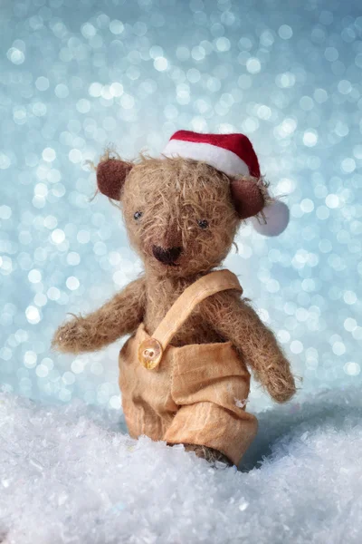 Weihnachtsmann-Teddy — Stockfoto