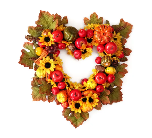 Corona de corazón de otoño — Foto de Stock