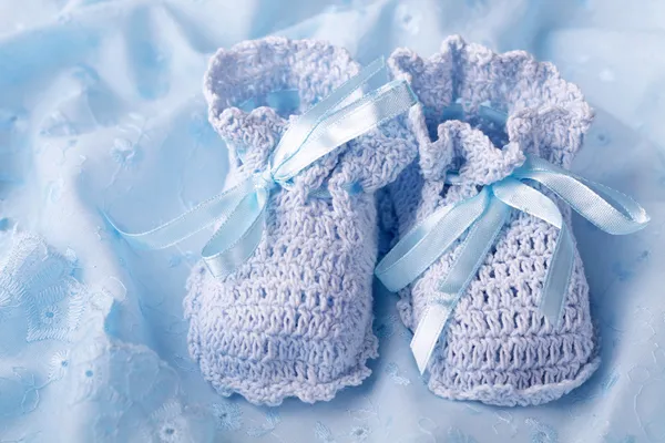 Azul bebé botines — Foto de Stock