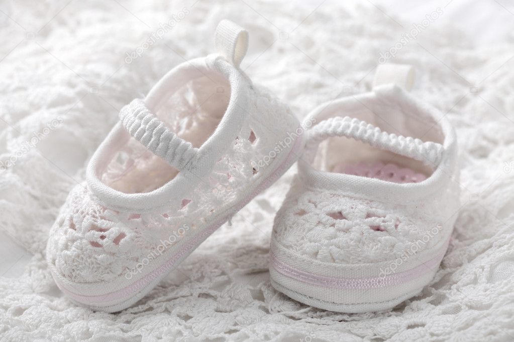 white baby booties